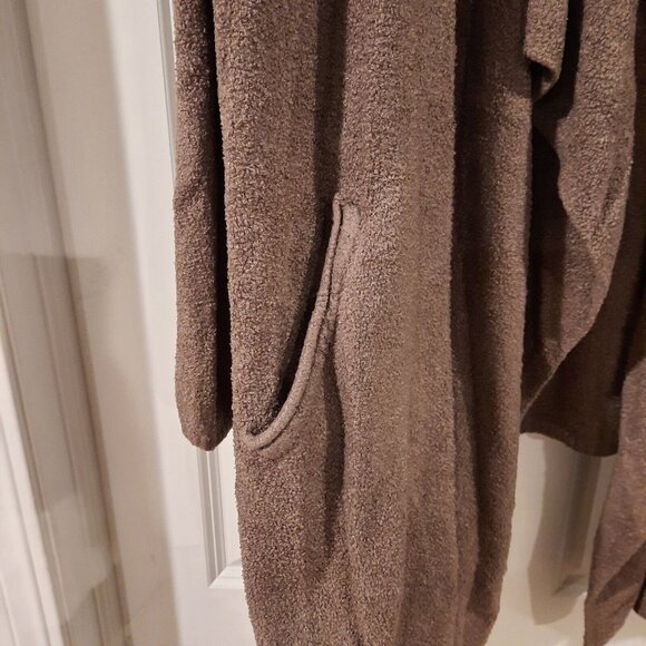 Barefoot Dreams Cardigan 1X Tan Brown Cozychic Lite Island Wrap Drape Sweater - Picture 6 of 10